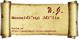 Wesselényi Júlia névjegykártya